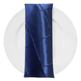 60pcs - 4" Pintuck Taffeta Table Napkin 18"x18" Square - Navy