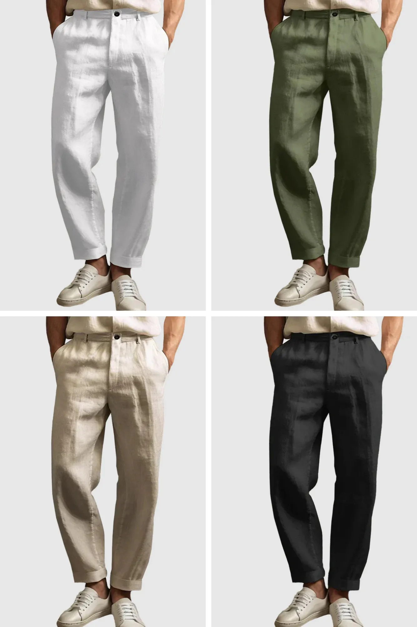 Amalfi Straight-Cut Linen Pants