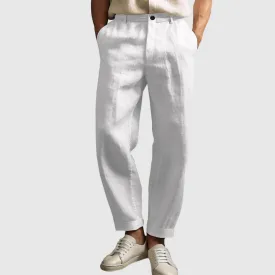 Amalfi Straight-Cut Linen Pants