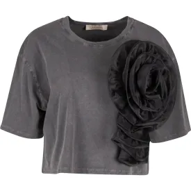 Astrid  Women's Light Knit Top  Washed Black