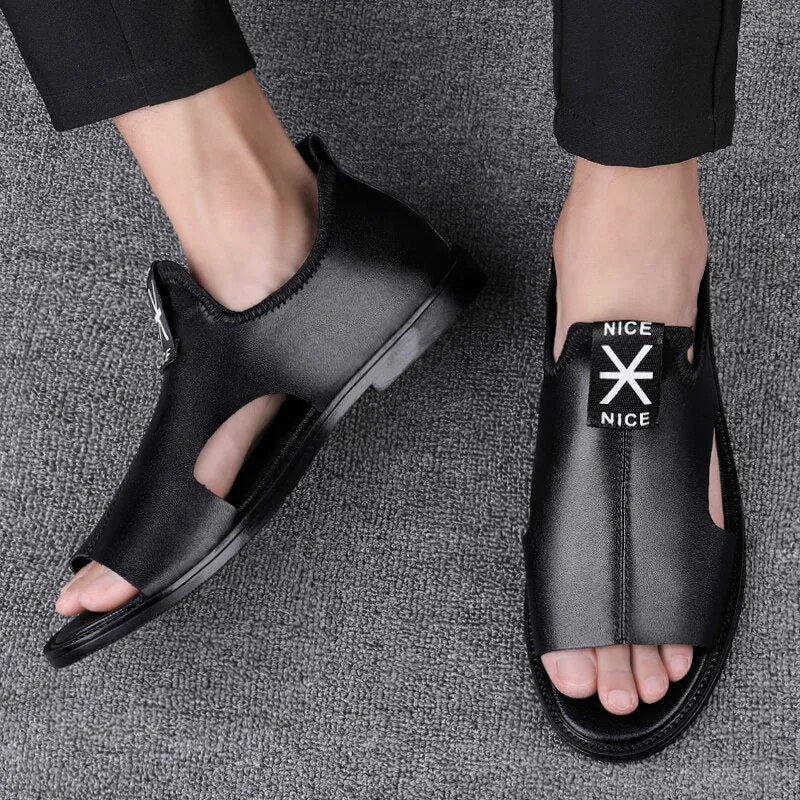 Brand New Summer Men Sandals Leisure Beach Men Shoes High Quality Genuine Leather Sandals Fashion Men&#39;s Sandals