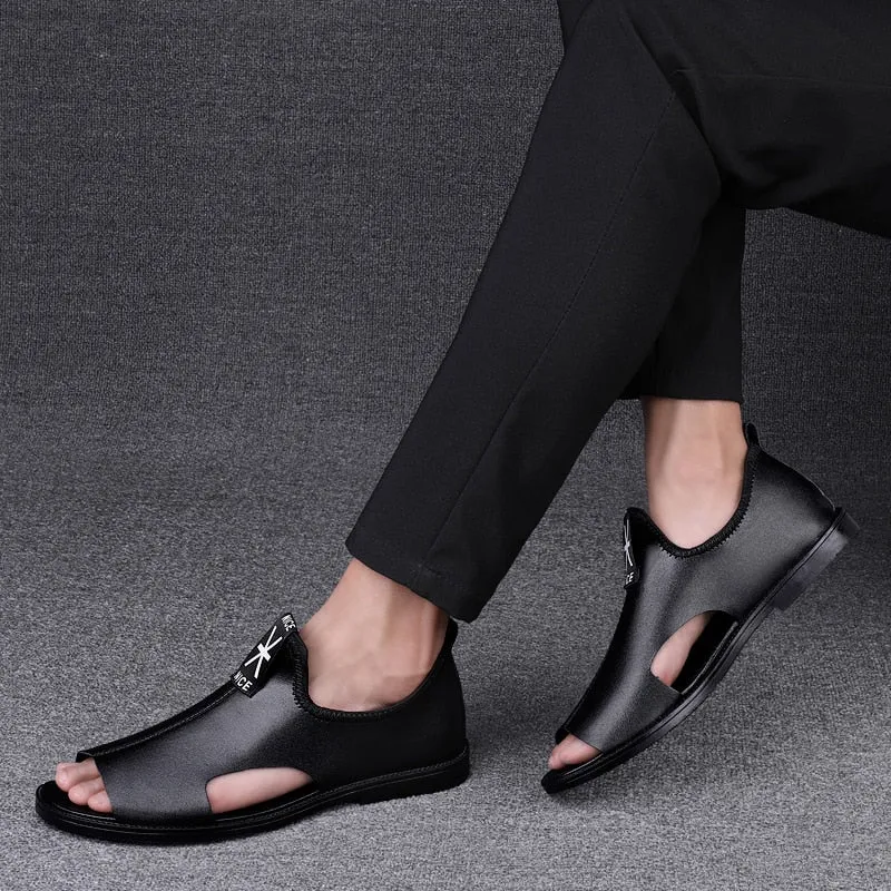 Brand New Summer Men Sandals Leisure Beach Men Shoes High Quality Genuine Leather Sandals Fashion Men&#39;s Sandals