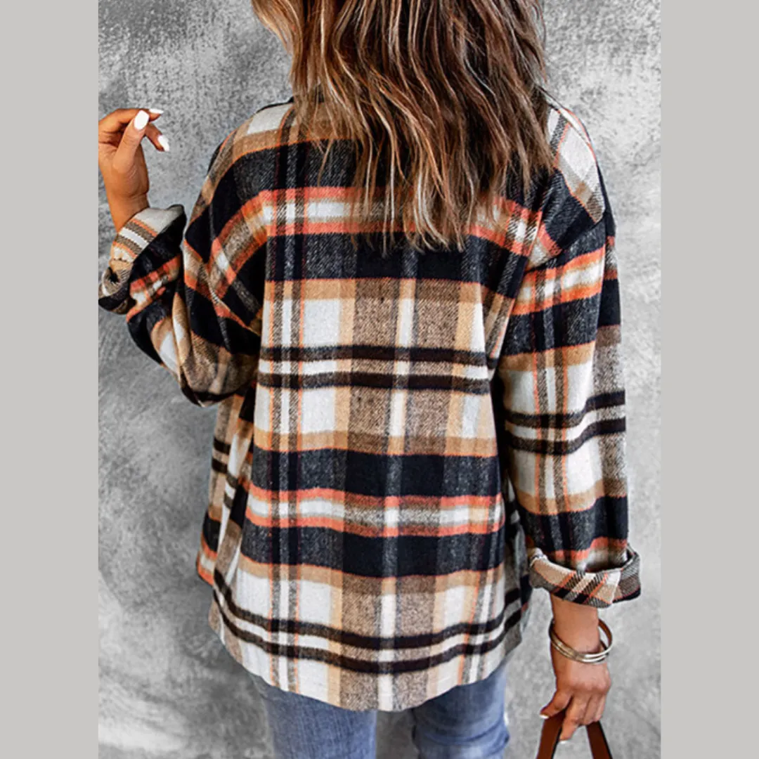 Brown Flannel Plaid Shacket