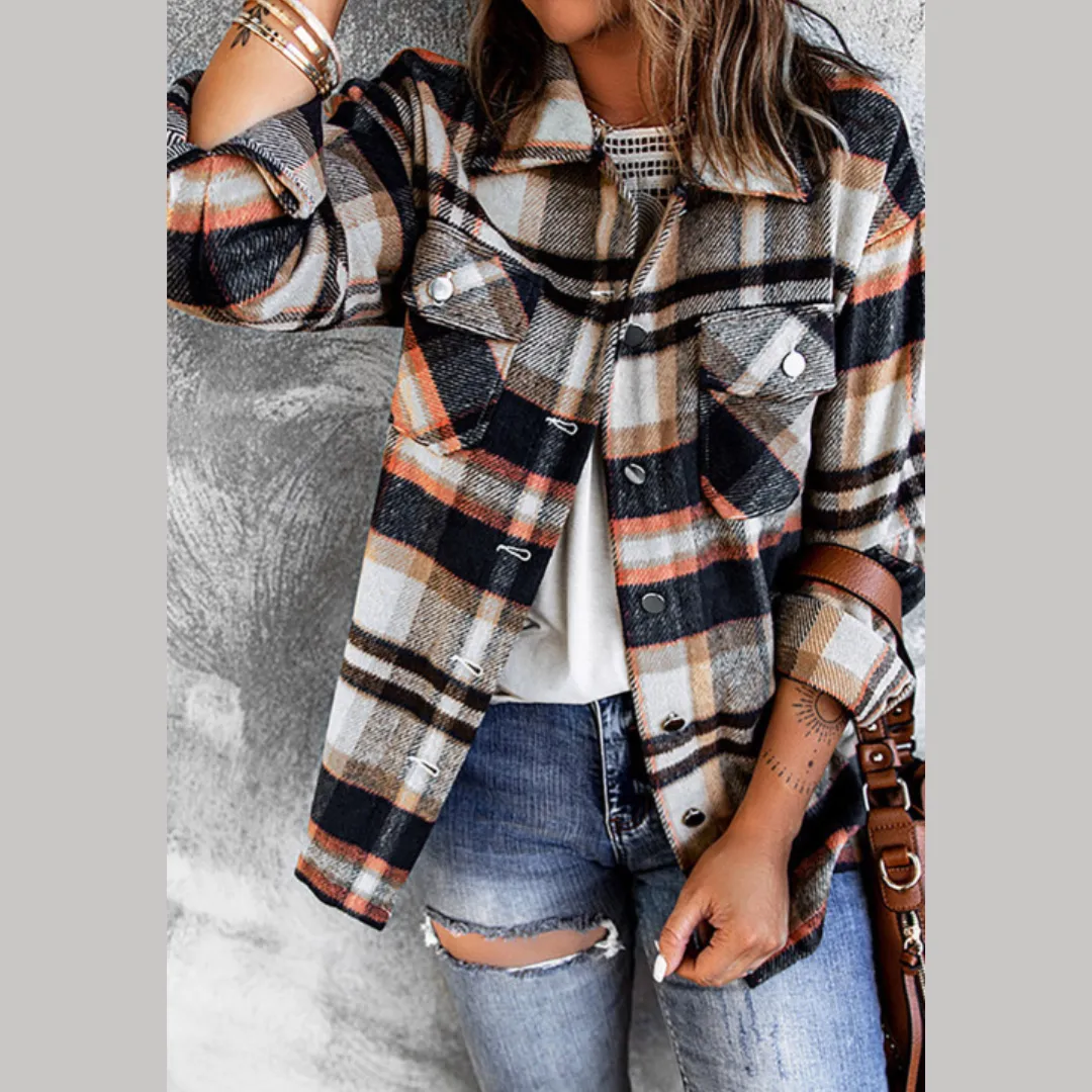 Brown Flannel Plaid Shacket