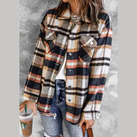 Brown Flannel Plaid Shacket