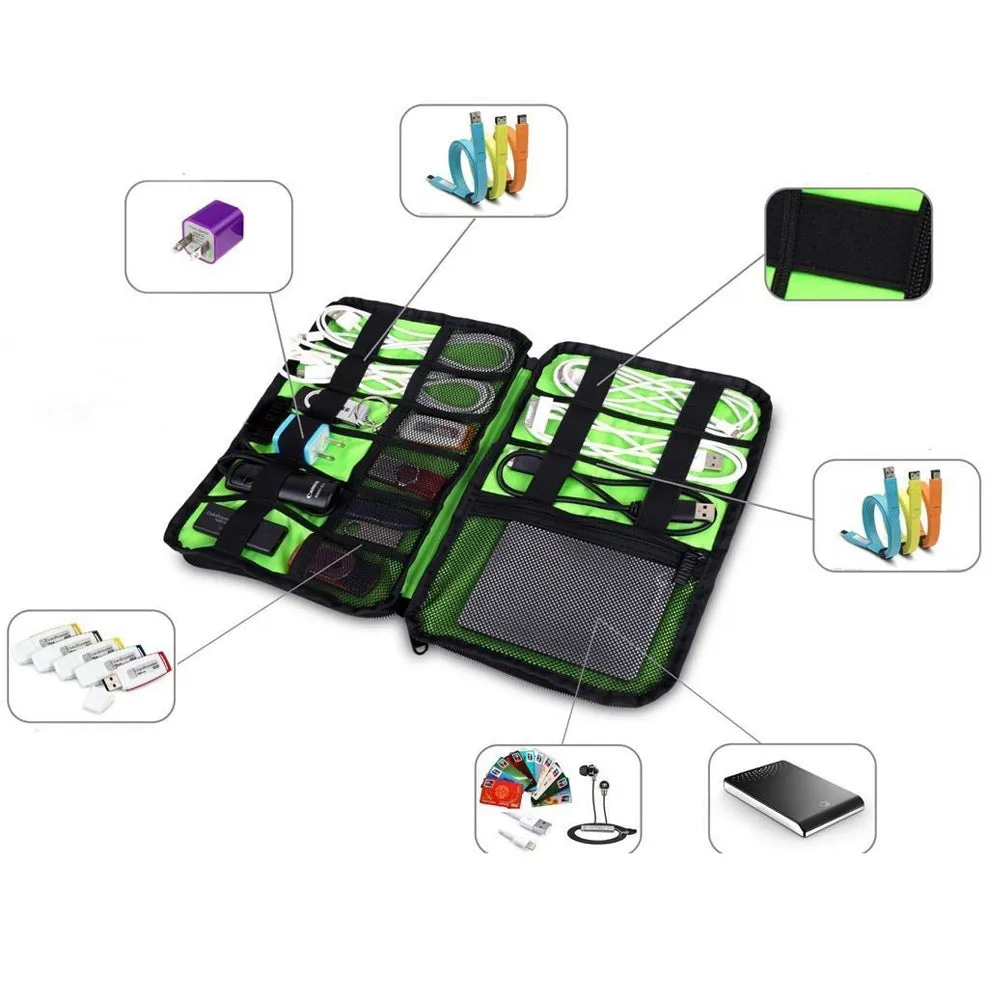 Cable Cord Organizer Electronics Accessories Travel Bag USB Hard Drive Case Gift