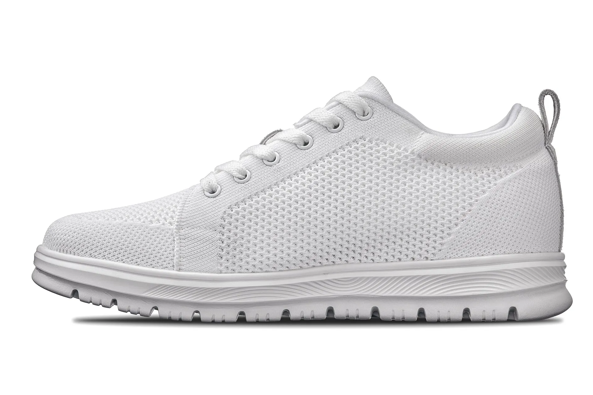 CALTO - X2321 - 2.4 Inches Taller (White/White Sole) - Lace Up Casual Sneaker - Lightweight