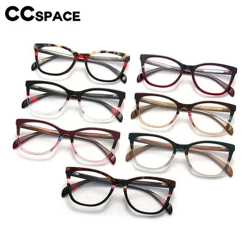 CCspace Unisex Full Rim Square Acetate Eyeglasses 56941