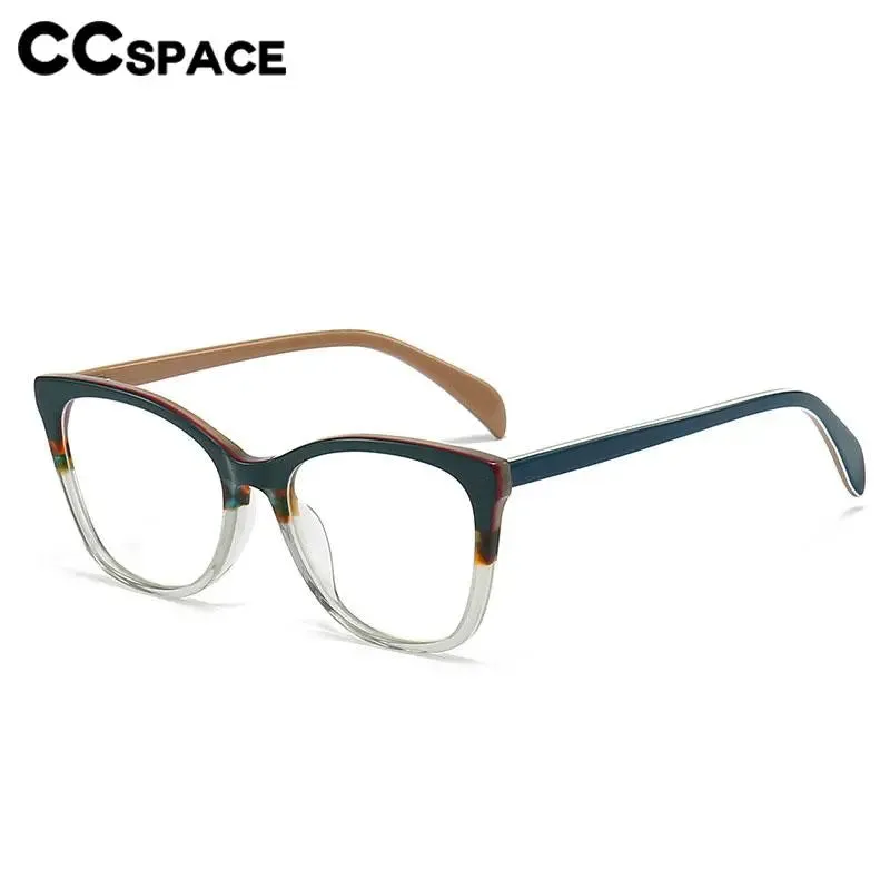 CCspace Unisex Full Rim Square Acetate Eyeglasses 56941