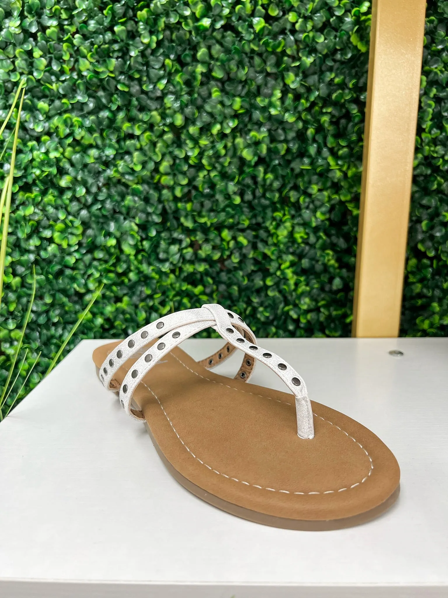 Corkys Swimsuit White Studded Sandals