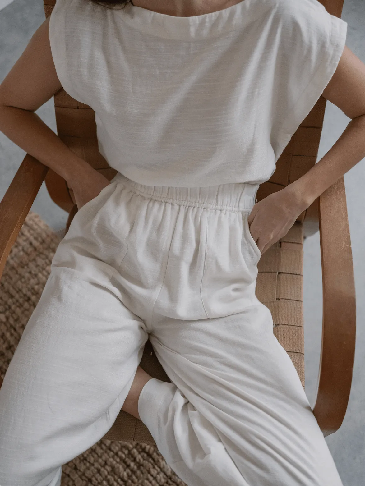 Everyday Pant - Ivory Cotton