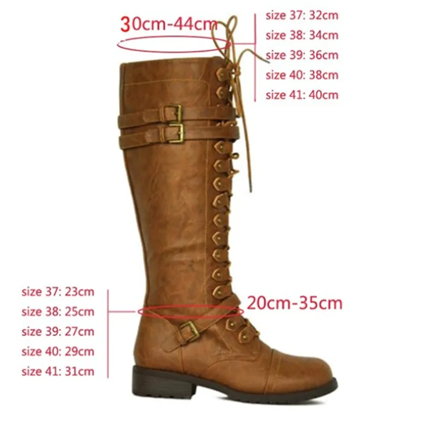 Funki Buys | Boots | Women's Knee High Steampunk Flat Boots