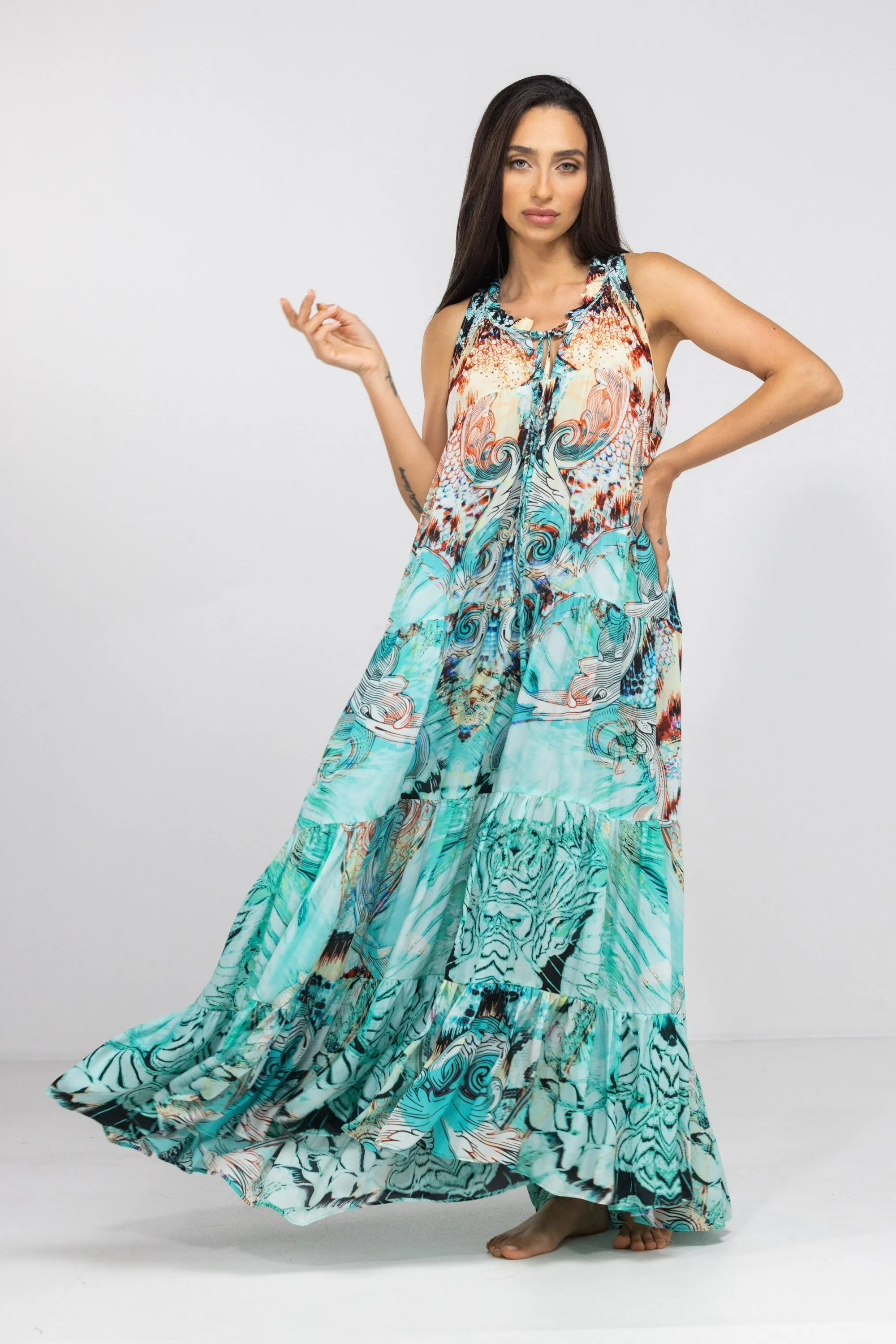 GOLDCOAST - FRILL ARMHOLE MAXI DRESS