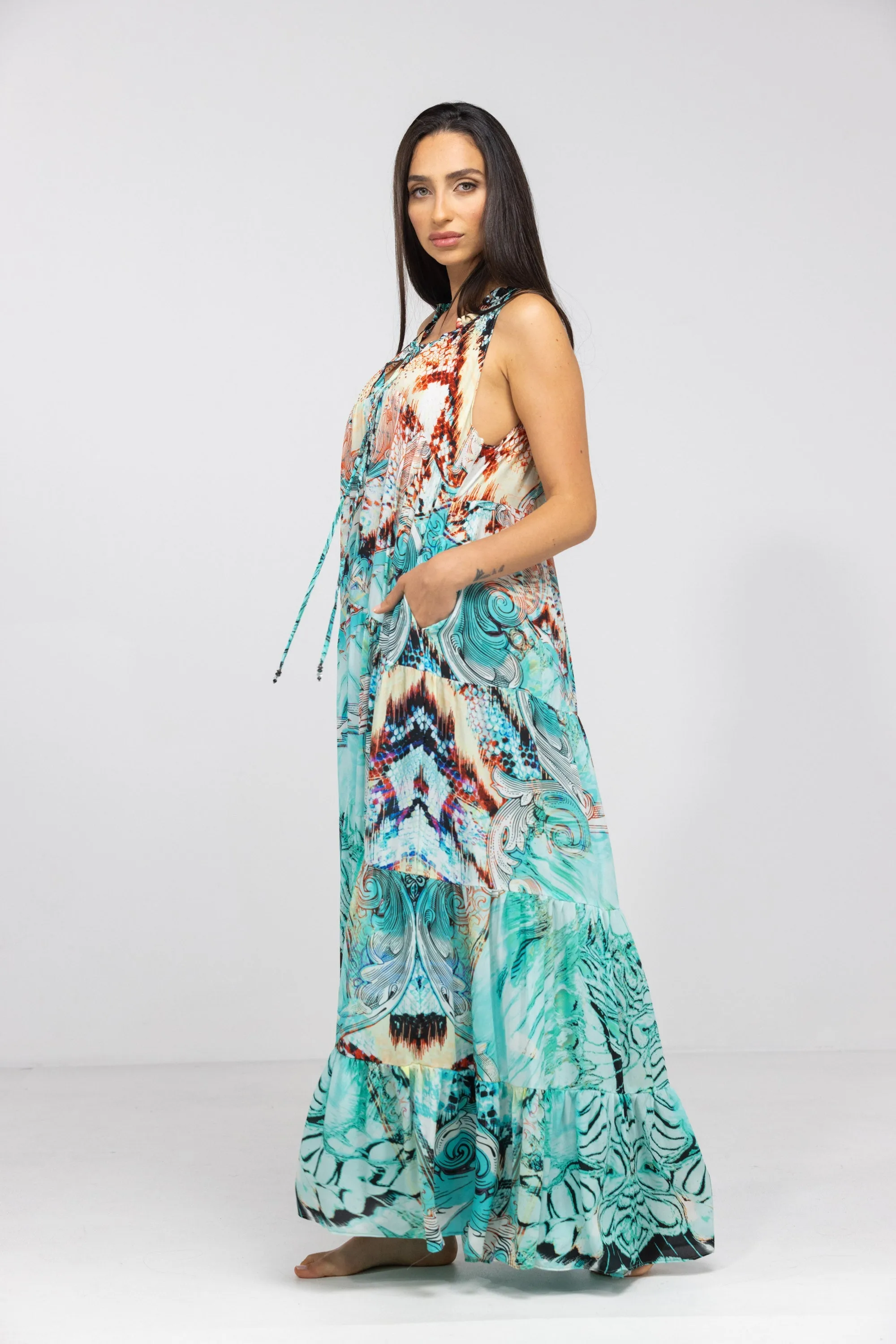 GOLDCOAST - FRILL ARMHOLE MAXI DRESS