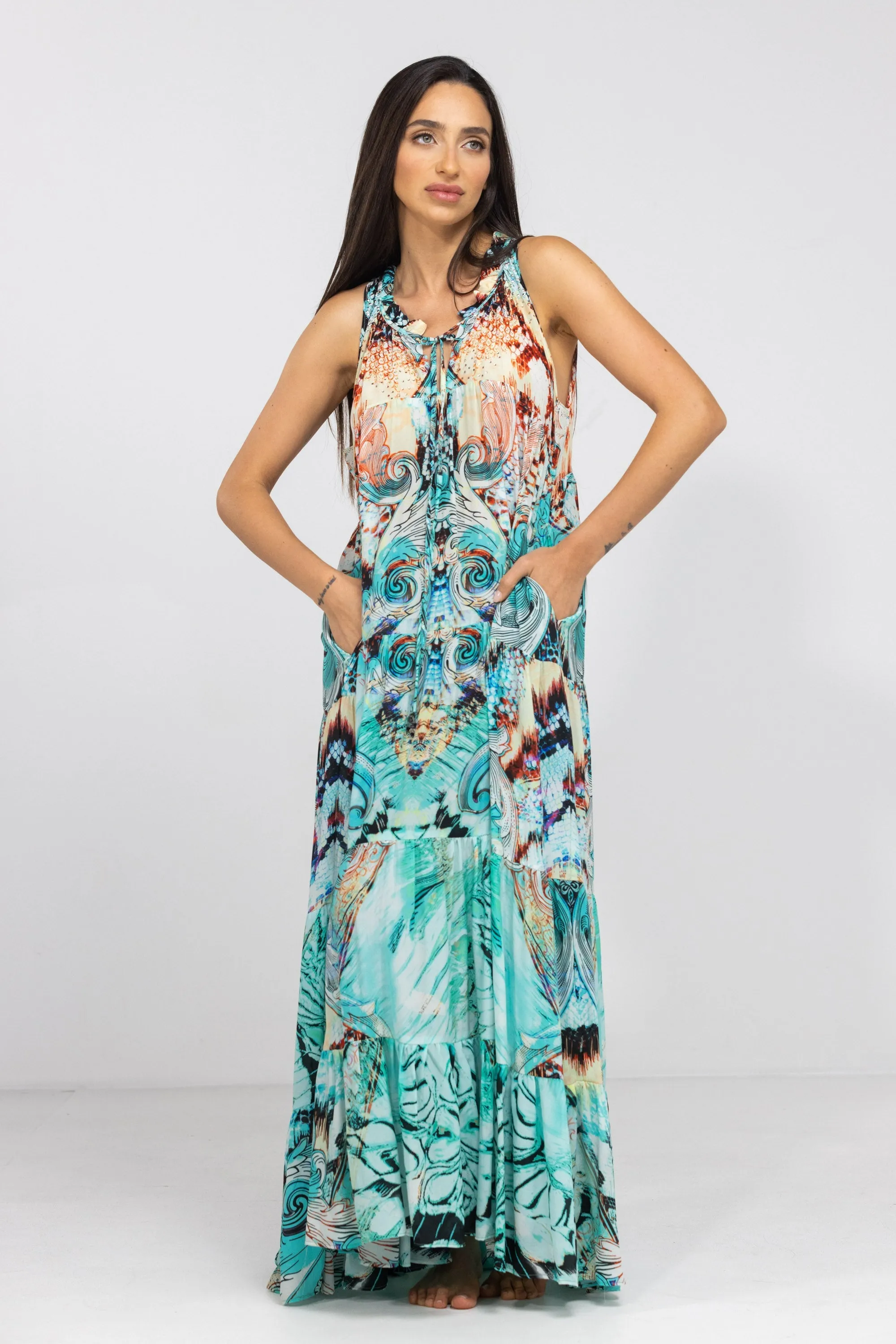 GOLDCOAST - FRILL ARMHOLE MAXI DRESS