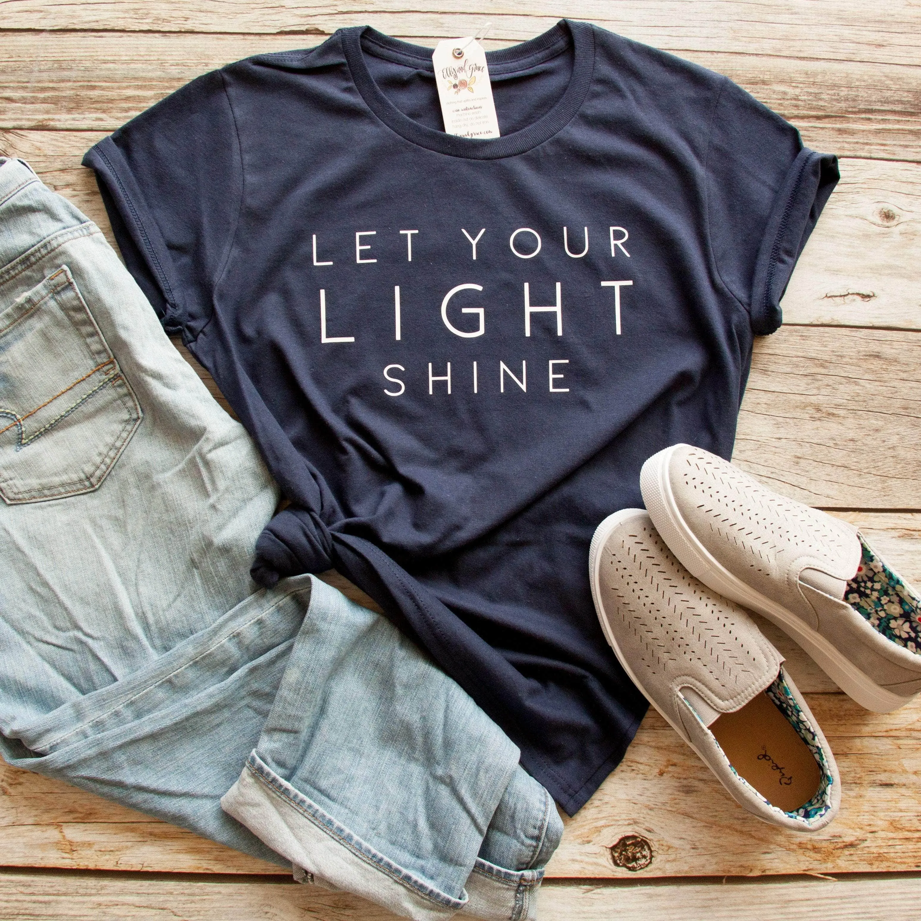 Let Your Light Shine Ladies Short Sleeve Shirt