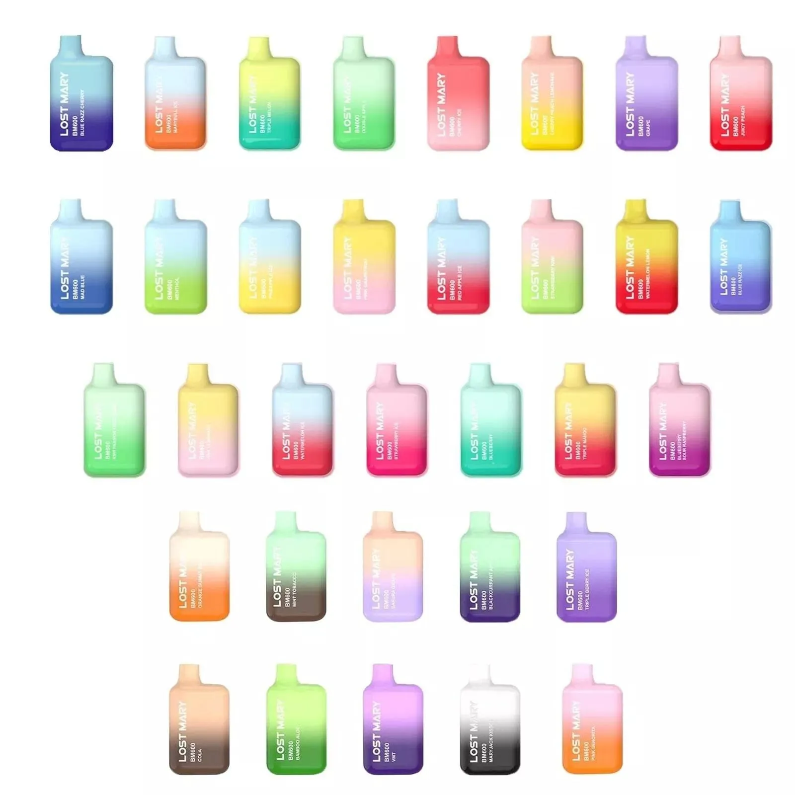 Lost Mary Disposable Vape Kit LOST MARY BM600 Kit 20mg | 2ml | (Pack of 10) Out of Date