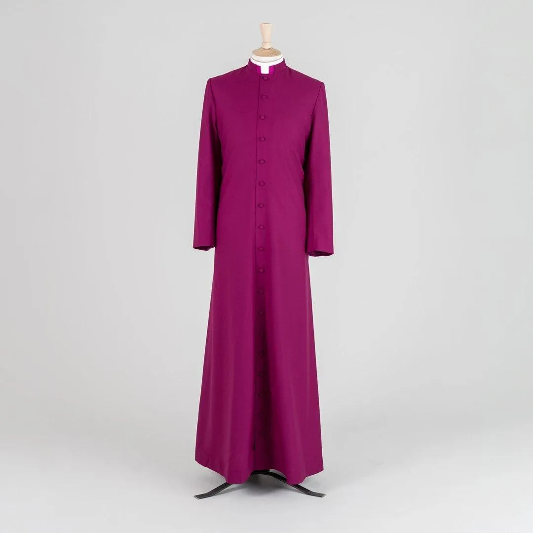 Men's Custom Roman Purple Single-Breasted Cassock in Lightweight Pure Wool