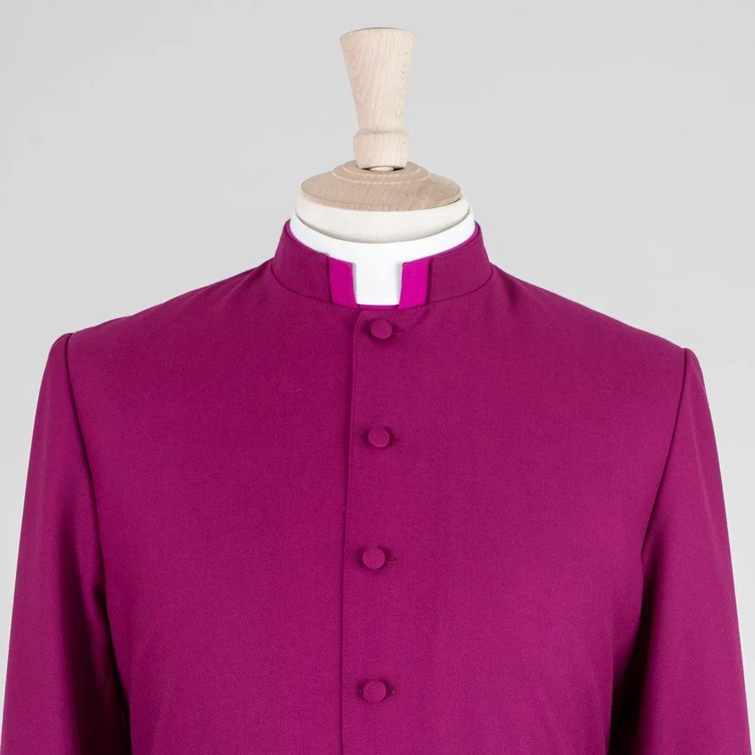 Men's Custom Roman Purple Single-Breasted Cassock in Lightweight Pure Wool