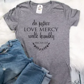 Micah 6:8 Ladies Short Sleeve Shirt