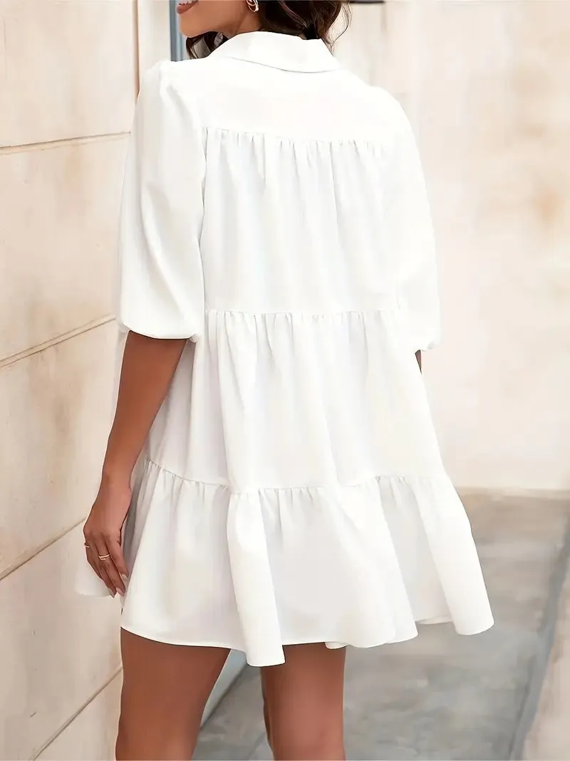 Nicole Puff Sleeve Shirt Dress – Flattering & Effortless Everyday Style