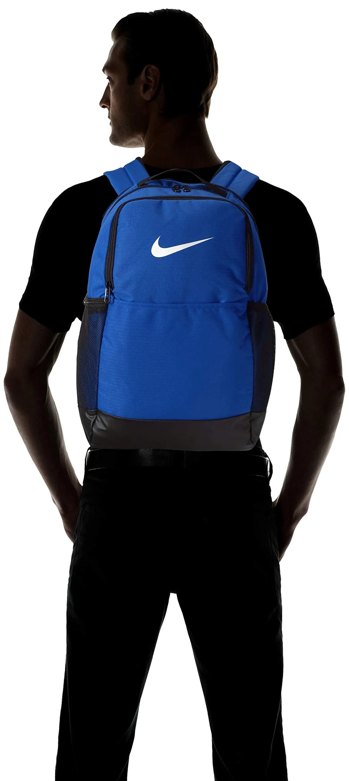 Nike Brasilia Medium Training Backpack, Nike Backpack for Women and Men with Secure Storage & Water Resistant Coating, Game Royal/Black/White