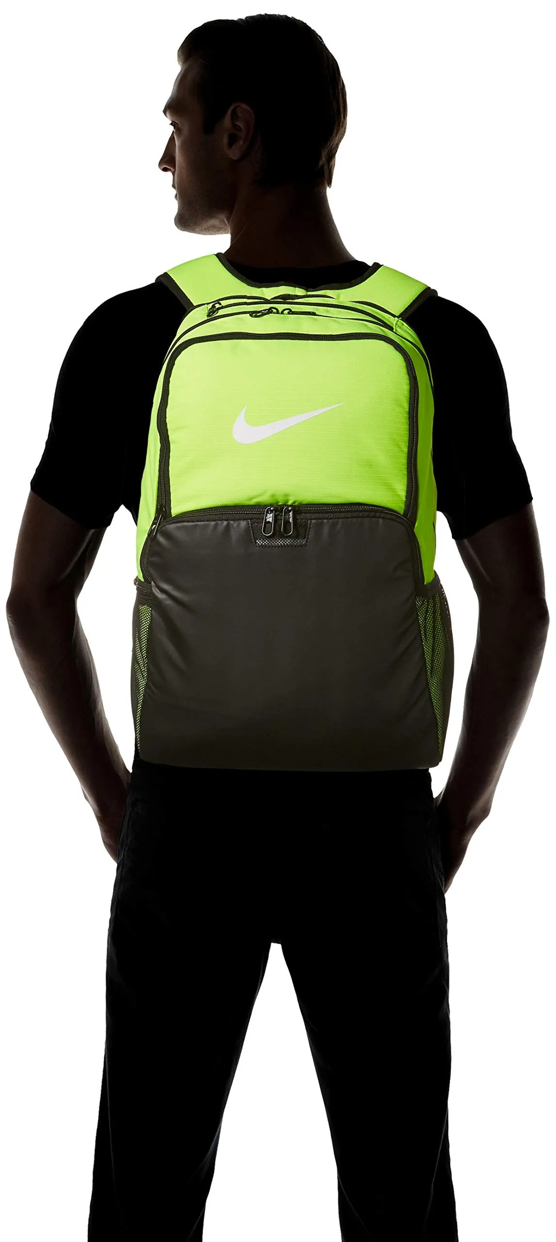 NIKE Brasilia X-Large Backpack - 9.0, Volt/Black/White, Misc