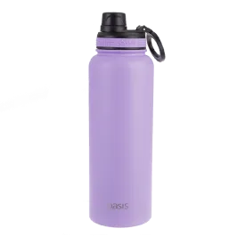 Oasis S/s Double Wall Insulated "challenger" Sports Bottle W/ Screw Cap 1.1l - Lavender
