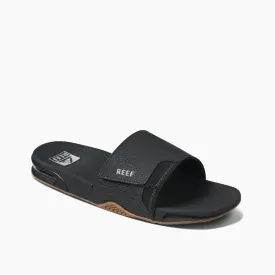 REEF MENS FANNING SLIDE BLACK/SILVER