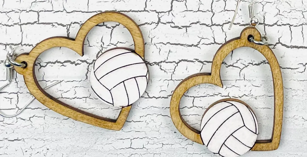 Sports Heart Dangle Earrings- 7 Options!