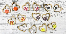 Sports Heart Dangle Earrings- 7 Options!