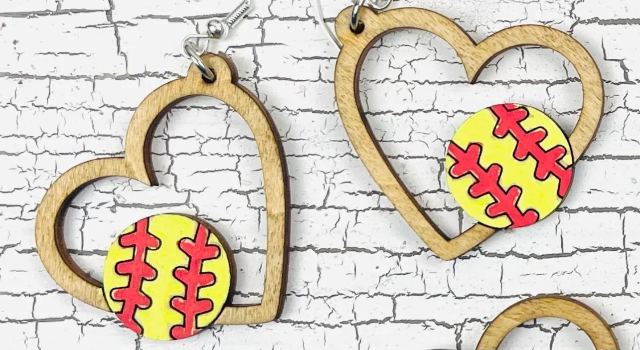 Sports Heart Dangle Earrings- 7 Options!
