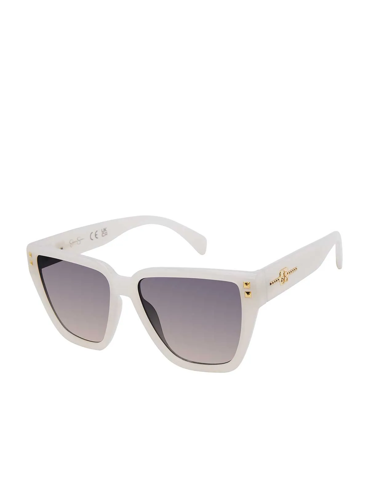 Star Studded Cat Eye Sunglasses in Cream