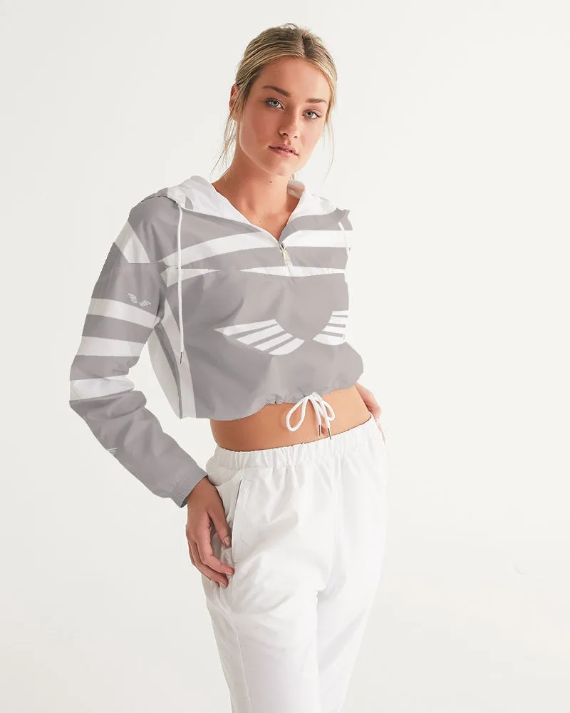 Streamz  Gray & Grateful Women's Cropped Windbreaker