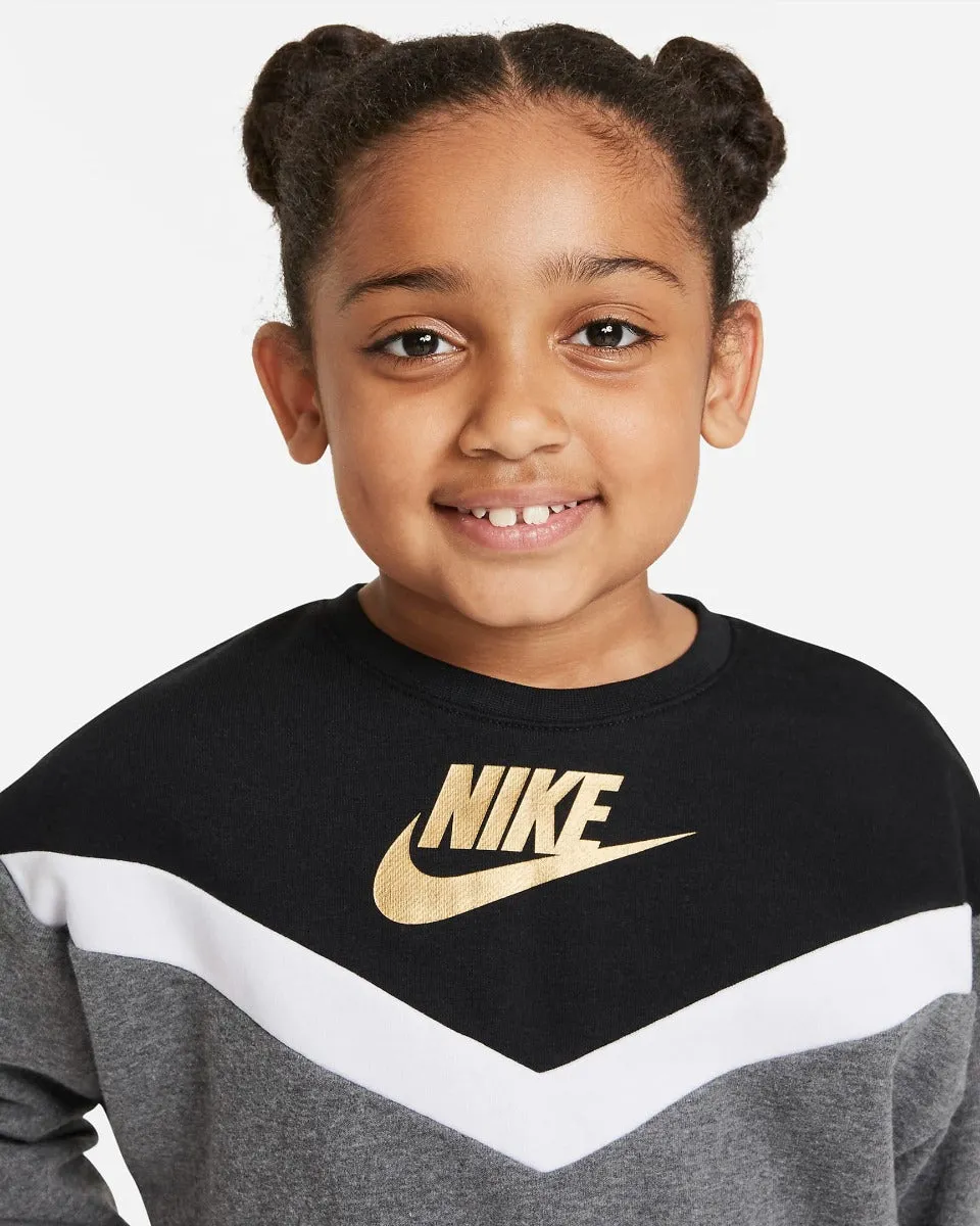 Sweat Nike Sportswear Go for Gold Enfant Fille - Gris/Noir/Blanc
