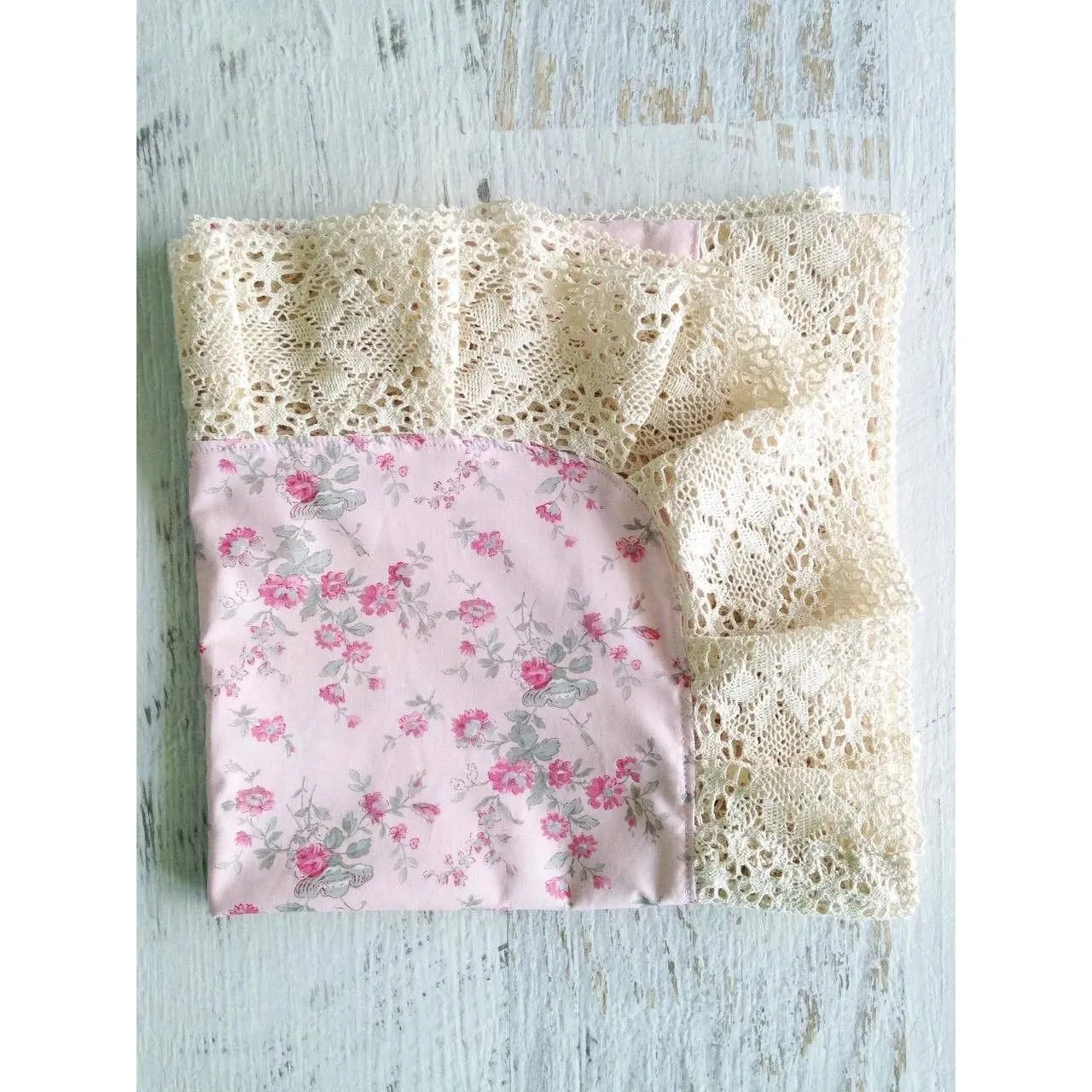 Tilly and Otto - Couture lace swaddle in Paris Petite Pink