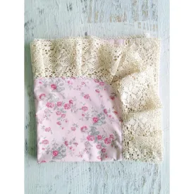 Tilly and Otto - Couture lace swaddle in Paris Petite Pink