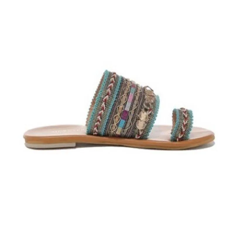 Women summer beach sequin strap boho sandals
