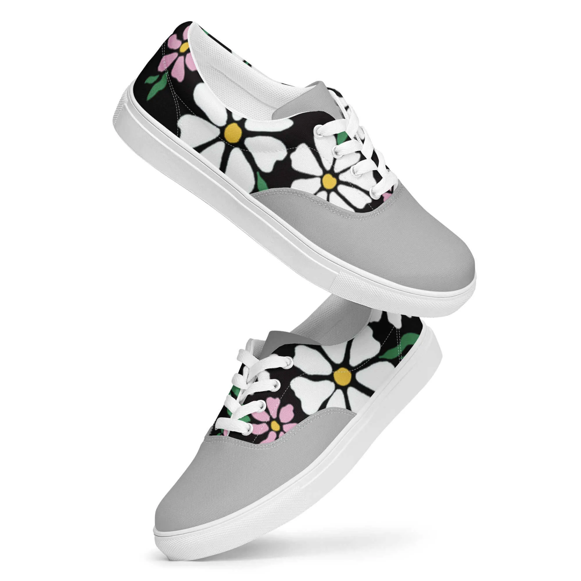Women’s Flower lace-up canvas shoes