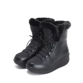 Women's Winter Wedge Heels Down Short Snow Boots